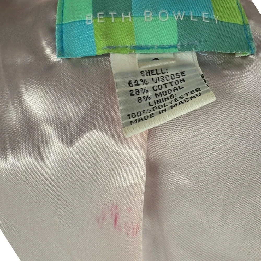 Beth Bowley Black Zebra Print Textured Jacket Size 4 Unique Statement Mob Wife - Picture 15 of 15